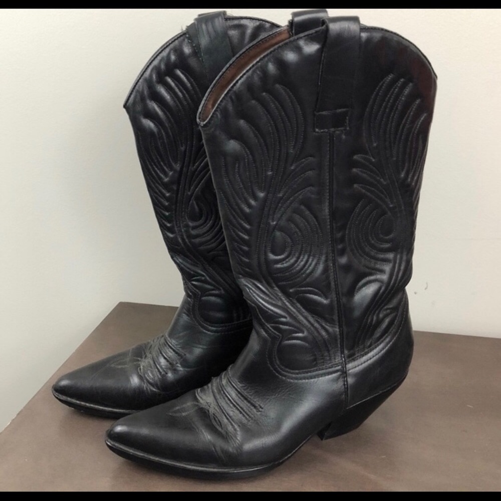 VTG Guess by Georges Marciano Black Cowgirl Boots